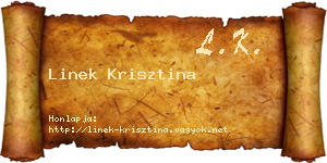 Linek Krisztina névjegykártya